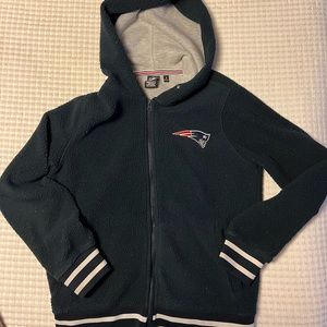 patriots zip front hoddie with pockets